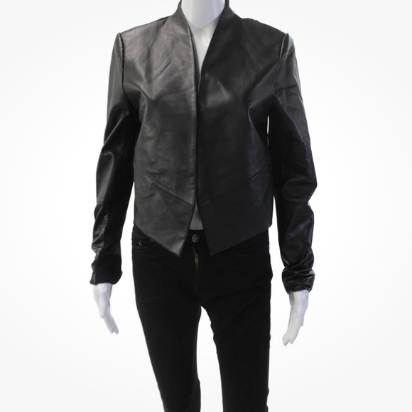 NWOT Alice + Olivia Harvey Black Lamb Leather Women's Jacket - Picture 6 of 11